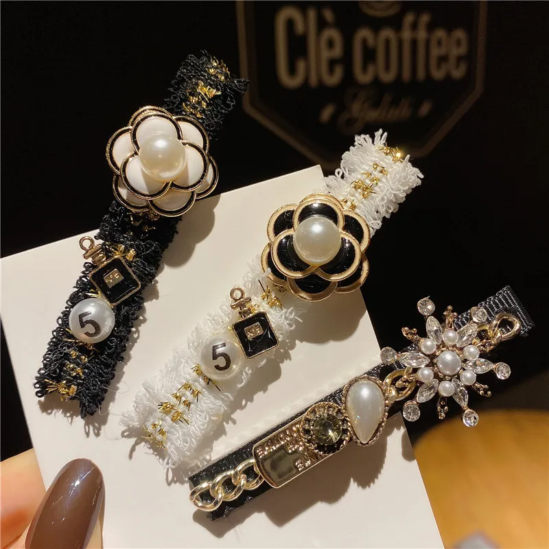Hair Accessory Luxury Jewelry Camellia Pearl Women Clips Hair