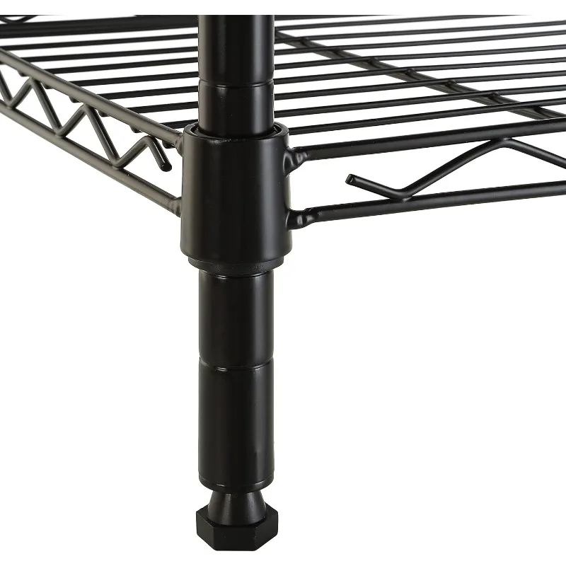 Amazon Basics 4-Steel Wire Storage Rack, Adjustable, Sturdy, Easy Assembly, 13.4"D x 23.2"W x 48"H, Black 6