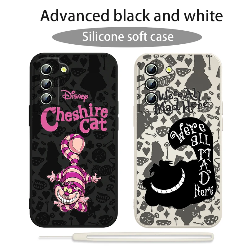 Custodia Per Telefono Disney Cat Miraculous Cat Per Samsung Galaxy S23 S22 S21 S20 Fe Ultra Plus S10 Lite 5G Liquid Rope Funda Cover
