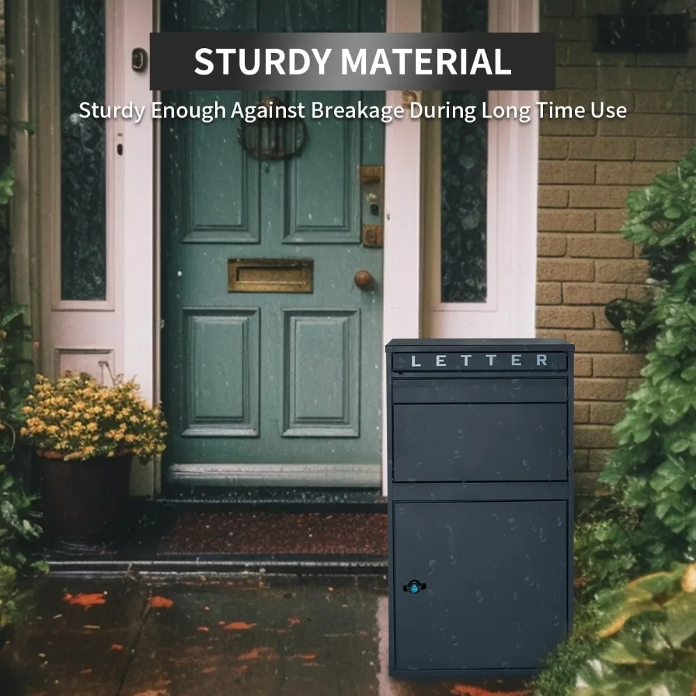 Package Delivery Boxes for Outside, Large Mailbox for Parcel, Galvanized Steel Parcel Mailbox, Wall Mounted Lockable Anti-Theft