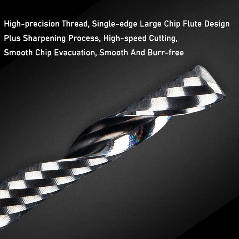 

CNC Milling Cutter End Mill Accessories Replacement Single Edge Tungsten Steel Uncoated 3.175mm Handle Diameter