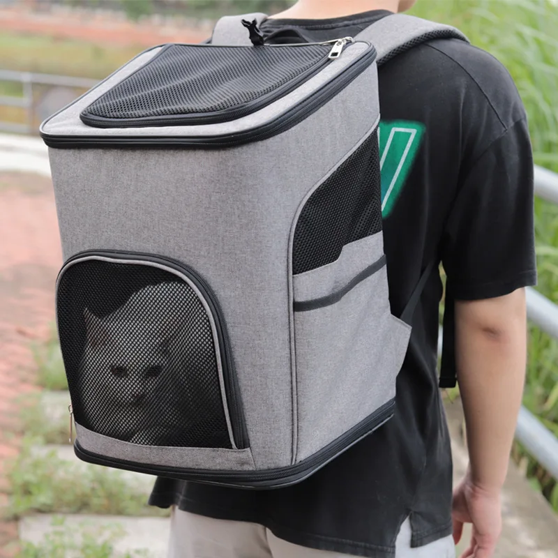 Pet Cat Backpacks Portable Travel Folding Double Shoulder Bag for Small Dogs Cats Breathable Transportation Supplies |