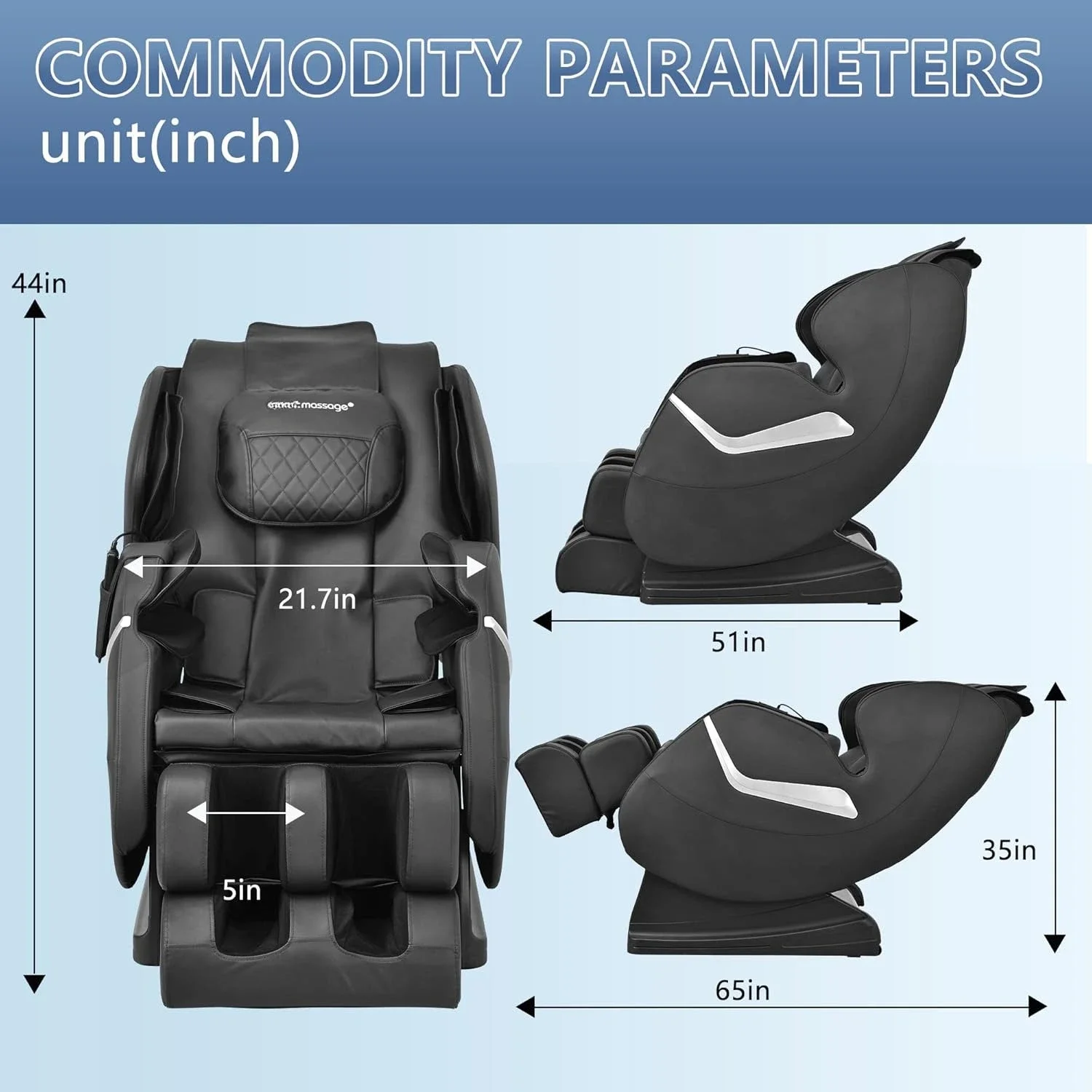 Massage Chair Full Body Electric Shiatsu Massage Chair Recliner with Foot Rollers Built-Heat Therapy Air System Stretch