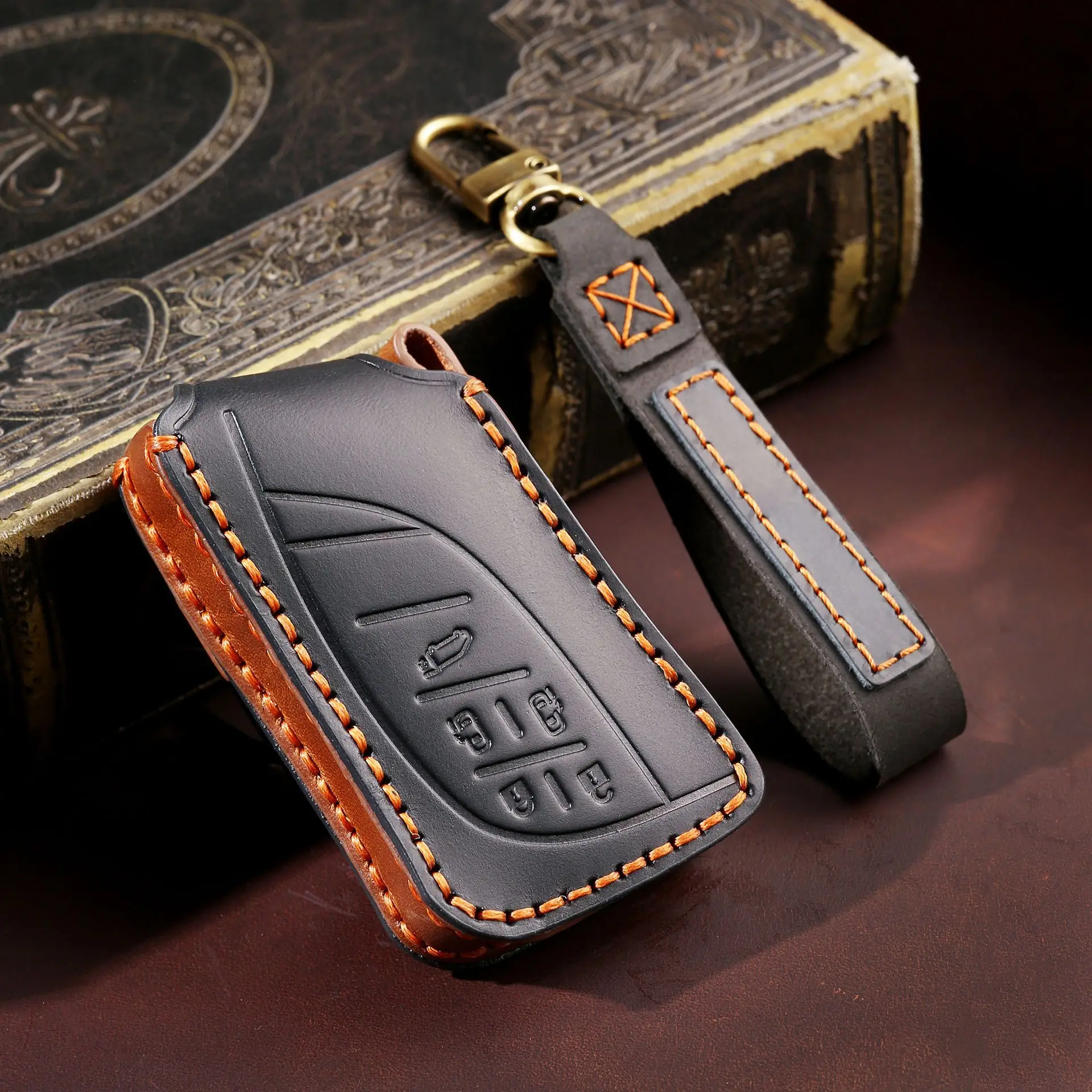Leder halter für Lexus lm350h lm500h Schlüssel etui neues Modell Autos chl üssel schutzhülle Ferns chl üssel abdeckung Zubehör Schlüssel bund