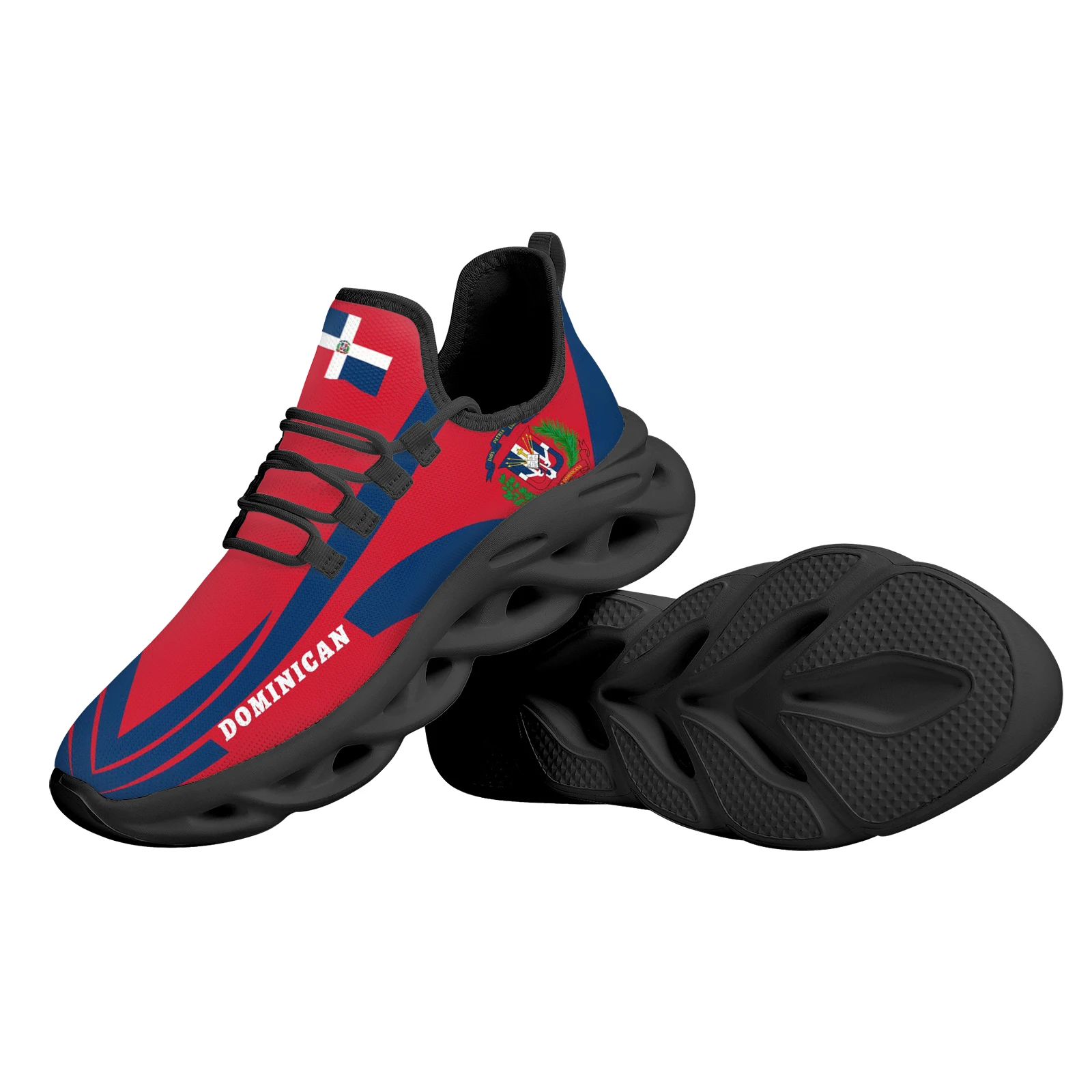 Dominican Flag National Emblem Design Lightweight Breathable Platform Shoes Knitted Blade Shoes Sneakers Zapatos