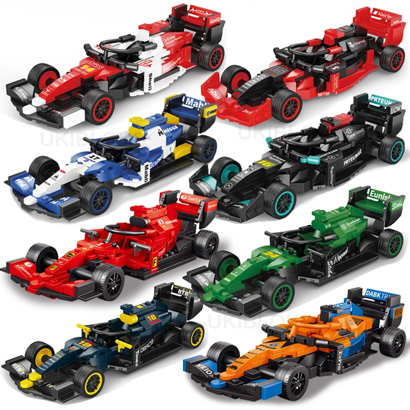 Speed Champions Series Classic Formula 1 Racing Sports Car Model Technique Supercar Building Blocks Set MOC Bricks Toys For Kids 1