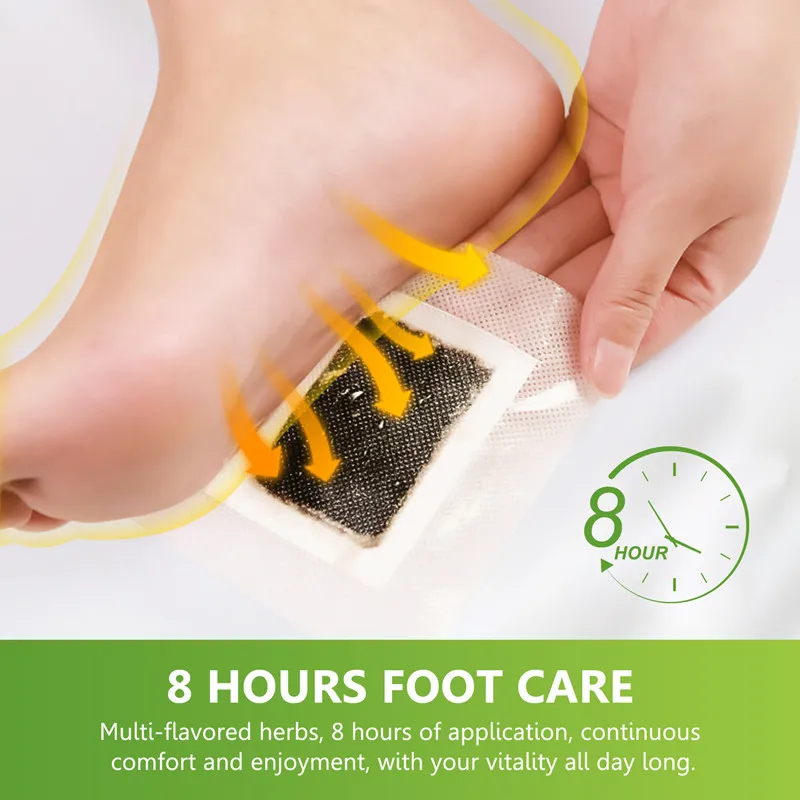 Detox Foot Patches Bamboo Charcoal Pads Detoxification Body Toxins Cleansing Slimming Stress Relief Feet Care Health Pads