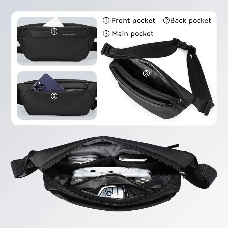 Men's Chest Bag Business Leisure Multifunctional Sports Cycling Crossbody Bag