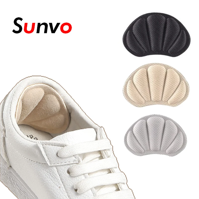 Heel Protector Pad Sunvo Sports Heel Insert Sticker for Shoes Size Reducer Filler High Heels Liner Self-adhesive Cushion