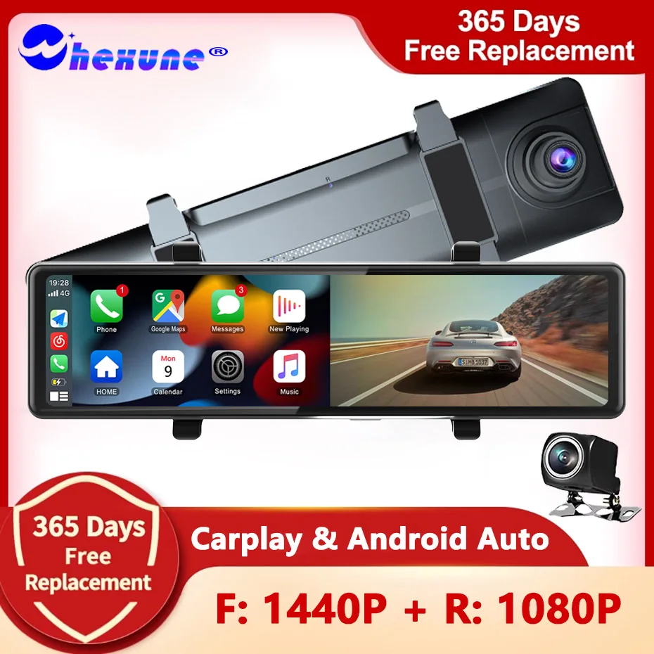 

2,5 K HD 1440P Carplay Android автомобильный видеорегистратор потоковое зеркало заднего вида GPS Navi 5G WIFI Автомобильный видеорегистратор, рекордер, FM-передатчик