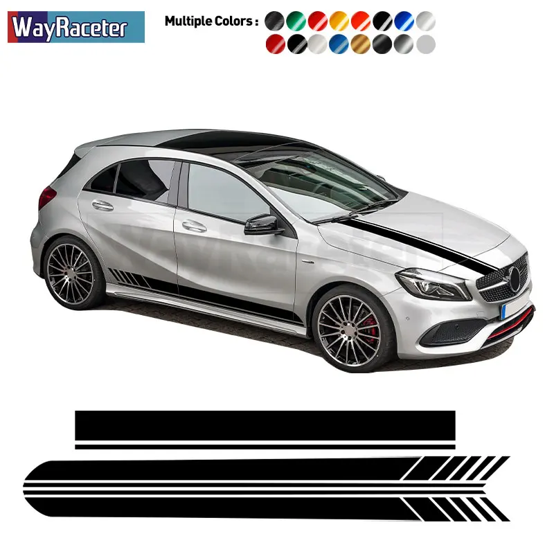 Edition AMG Car Hood Decal Side Stripes Skirt Sticker For