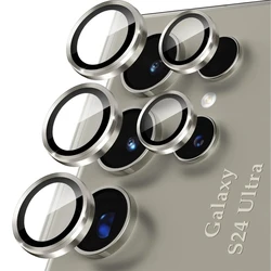 Premium Metal Camera Lens Protector Glass - Full Cover Lens Protection - Galaxy S23 Ultra (Titanium Gray)