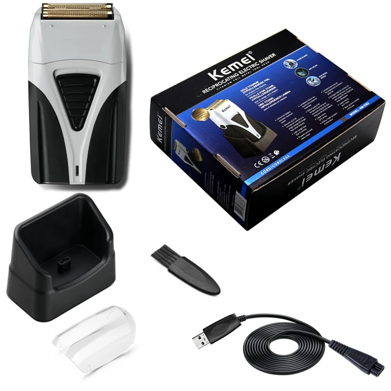 Kemei Rechargeable barber hair electric shaver for men beard foil shaving machine stubble electric razor for balds head