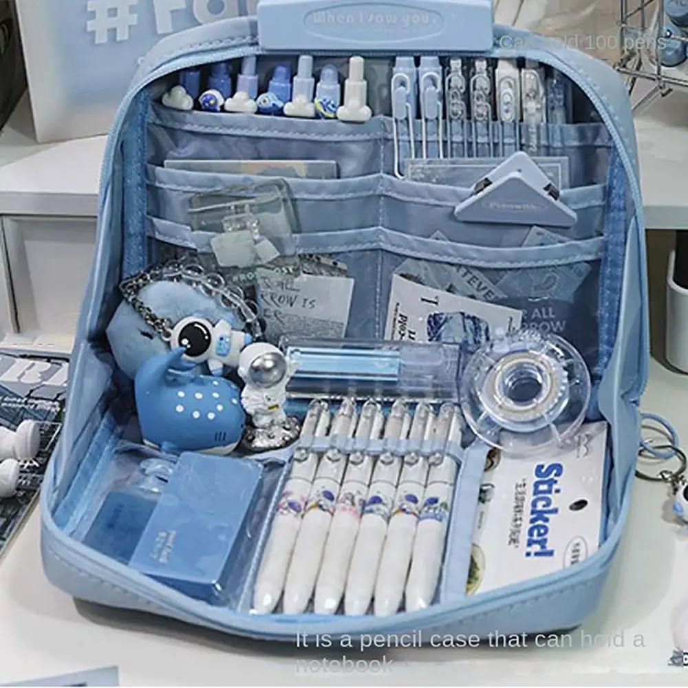 대용량 귀여운 연필 케이스, 학생 펜 케이스, 큰 학용품, 문구 연필 가방 상자, 연필 파우치