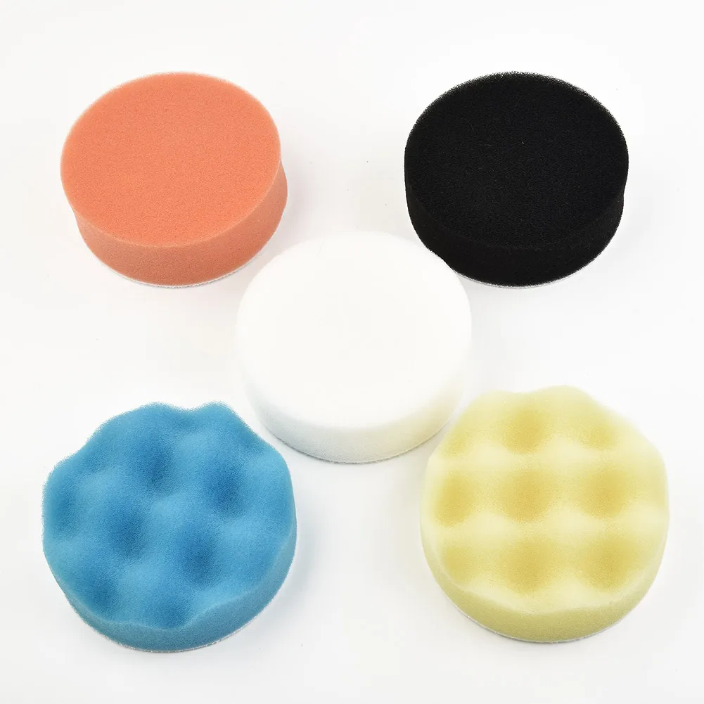 

3" Polishing pads 50pcs Foam Mitts Set Sponge Wave Waxing Accessories Automotive Tools Buffing Detailing Disc Flat