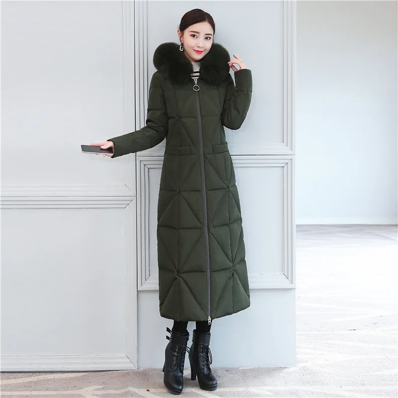 

Women Down Coats for Winter 2022 Doudoune Femme Puffer Down Jacket Clothes Long Parkas Warm Female Overcoats Hooded Black Army