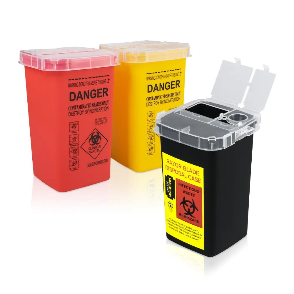 Tattoo Medical Plastic Sharps Container Needle Disposal Waste Box Tattoo Needle Tips Accessories 1L