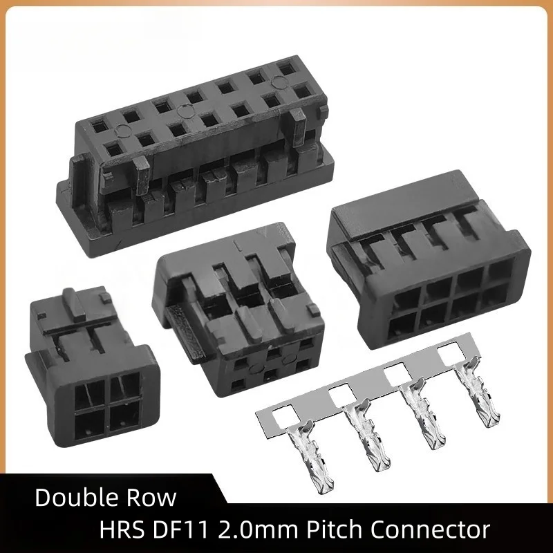 10pcs DF11 2.0mm PITCH คู่แถวพลาสติกเชื่อมต่อสีดํา 4 P 6 P 8 P 10 P 12 P 16 P เทอร์มินัลเปลี่ยนชม DF11-4DS-2C 1