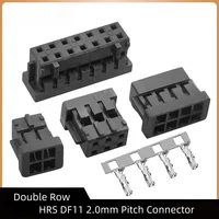 10pcs DF11 2.0mm PITCH คู่แถวพลาสติกเชื่อมต่อสีดํา 4 P 6 P 8 P 10 P 12 P 16 P เทอร์มินัลเปลี่ยนชม DF11-4DS-2C 1