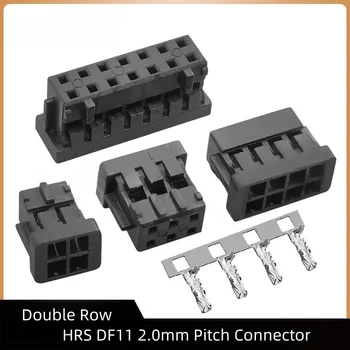 10pcs DF11 2.0mm PITCH คู่แถวพลาสติกเชื่อมต่อสีดํา 4 P 6 P 8 P 10 P 12 P 16 P เทอร์มินัลเปลี่ยนชม DF11-4DS-2C 1
