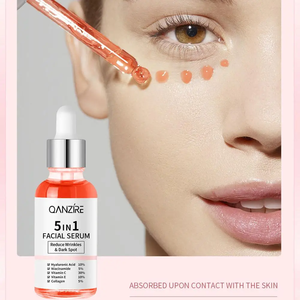 

5 in 1 Anti-wrinkle Face Essence Moisturizing Firming Lightening Fade Acne new Shrink Whitening Pores Skin Pimples Care C0E5