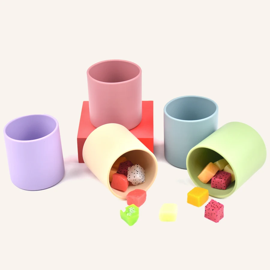 Color Kids 1PCS Baby Learning Drinking Cup Silicone Feeidng Liquid Cup Feed Gargle Mug Kids Training Water Cups Baby Accessories