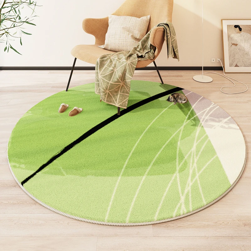 Modern Abstract Carpets for Living Room Minimalist Bedroom Decor Round Plush Rugs Chair Floor Mat Anti-slip Large Area Carpet 4