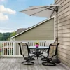 9ft Half Umbrella Outdoor Patio Umbrella Market Umbrella with Crank, 1/2 Round Wall Umbrellas 5 Sturdy Ribs UV Protection 5