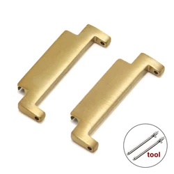 Universal Metal Watch Strap Adapter with Quick Release Pins - Adjustable Connectors - 22mm to 22mm (Gold - 2pcs)