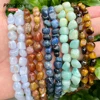 A+ Natural 6-8mm Gravel Beads Tiger Eye Amazonite Agate Sodalite Dumortierite Loose Gemstone Beads for Jewelry Making DIY 3