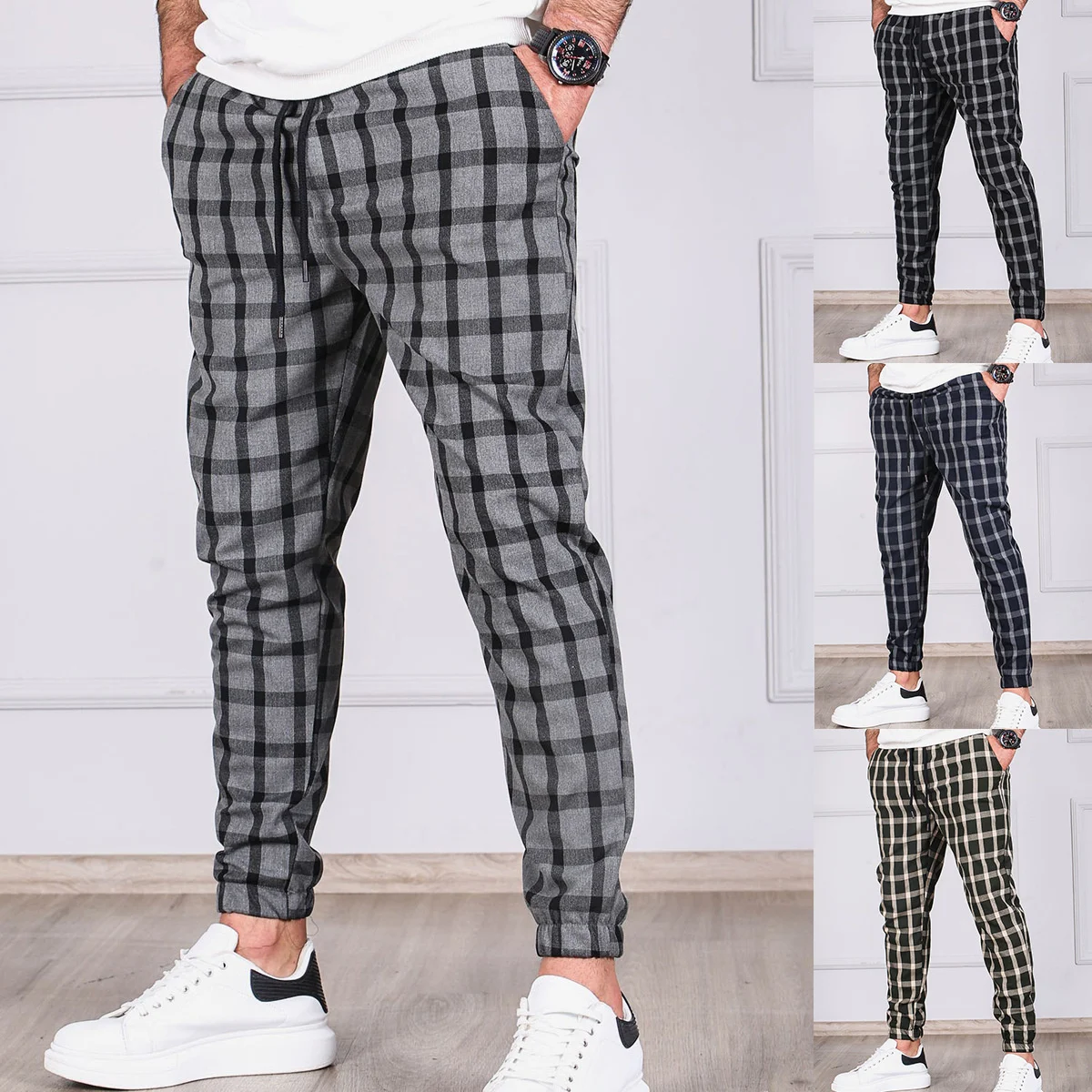 Pantalon Homme Style Africain Dashiki - Carreaux Ankara, Été, Plage - Polyester - Cadeau Vacances
