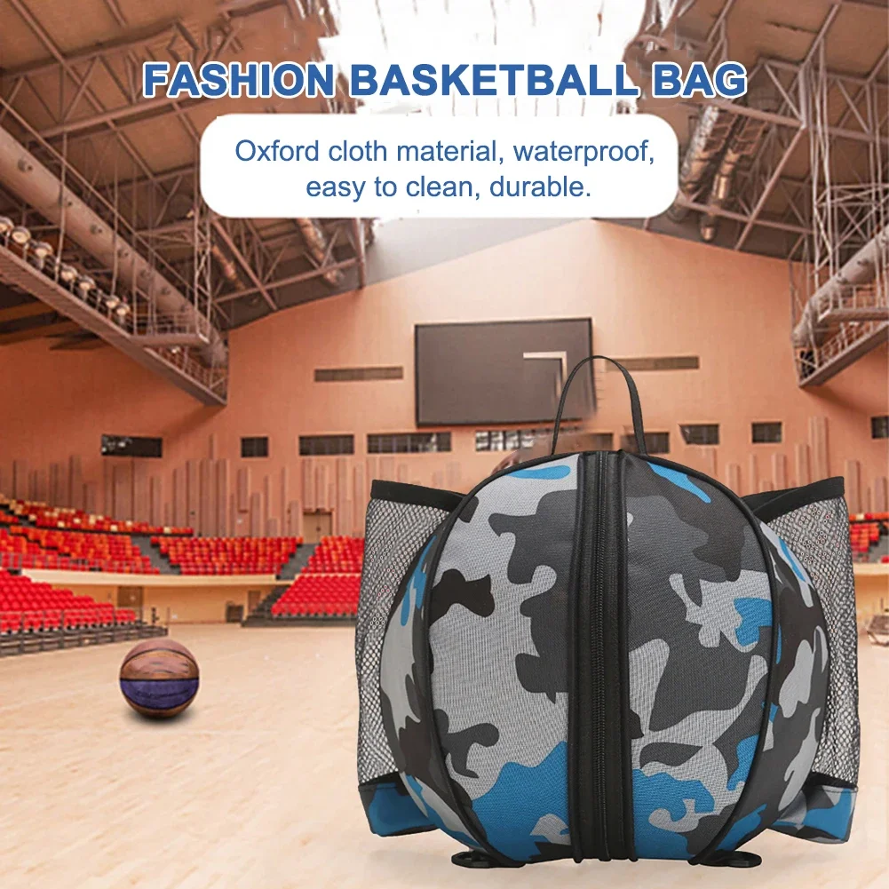 Round Shaped Shoulder Soccer Ball Bags Elastic Oxford Basketball Shoulder Bag with Zipper Waterproof Washable for Outdoor Sports sports ball bag
