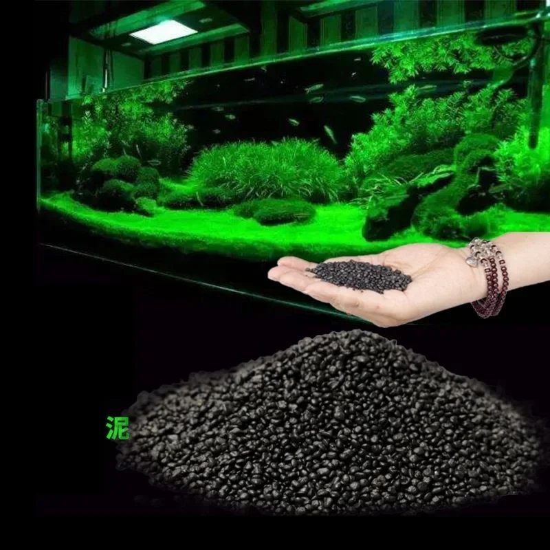 500g Fish Tank Water Plant Fertility Substrate Sand Aquarium Plant Soil Black Clay Gravel Natural Planted Water Moss Plants aquarium substrate aquarium plant fertilizer