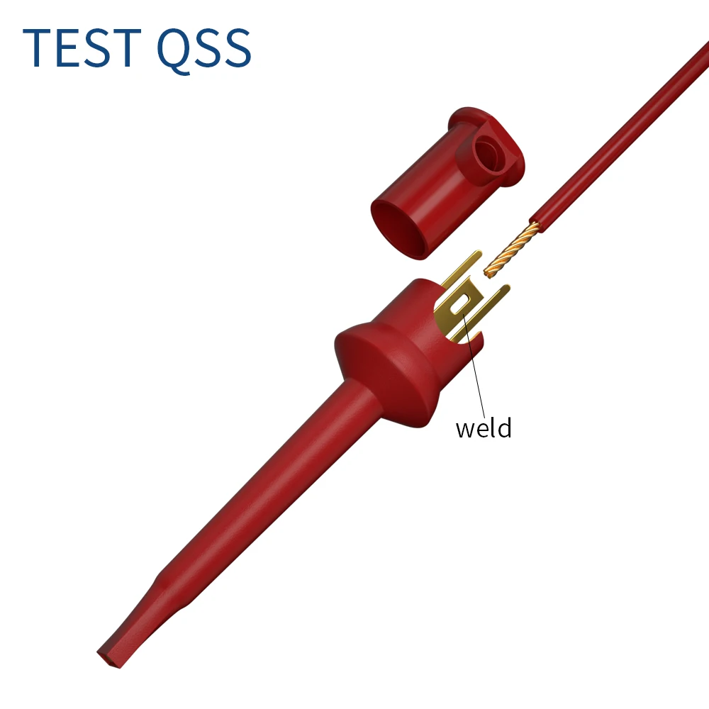 QSS 5Pcs 4MM 바나나 플러그 테스트 후크 클립 멀티 미터 테스트 리드 스택 케이블 와이어 1M 전기 도구 구성 요소 Q.70054-2