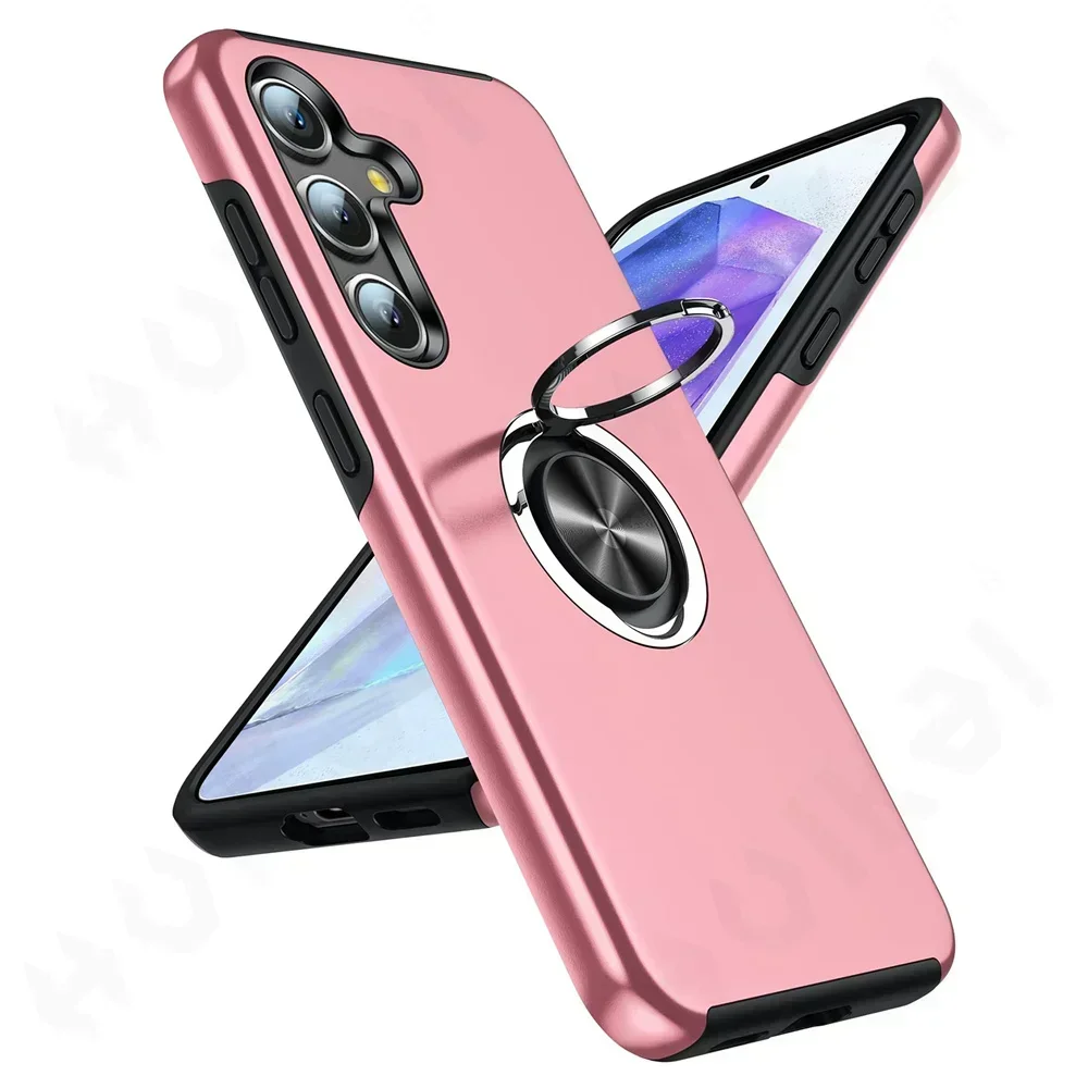 Durable Metal Ring Holder Armor Bumper Shockproof Case