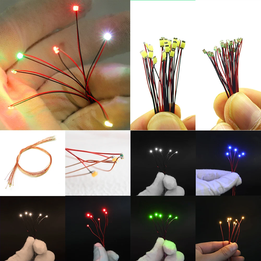Model Tools 10PCS SMD Led Micro Lamp Wired Pre-Soldered 30cm 3V For Diorama Model House Railway Scenes