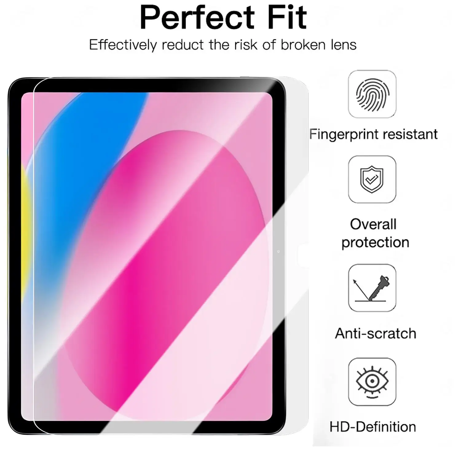 Shatterproof Tempered Glass Screen Protectors for iPad Air - Easy Installation, Ultimate Protection Film