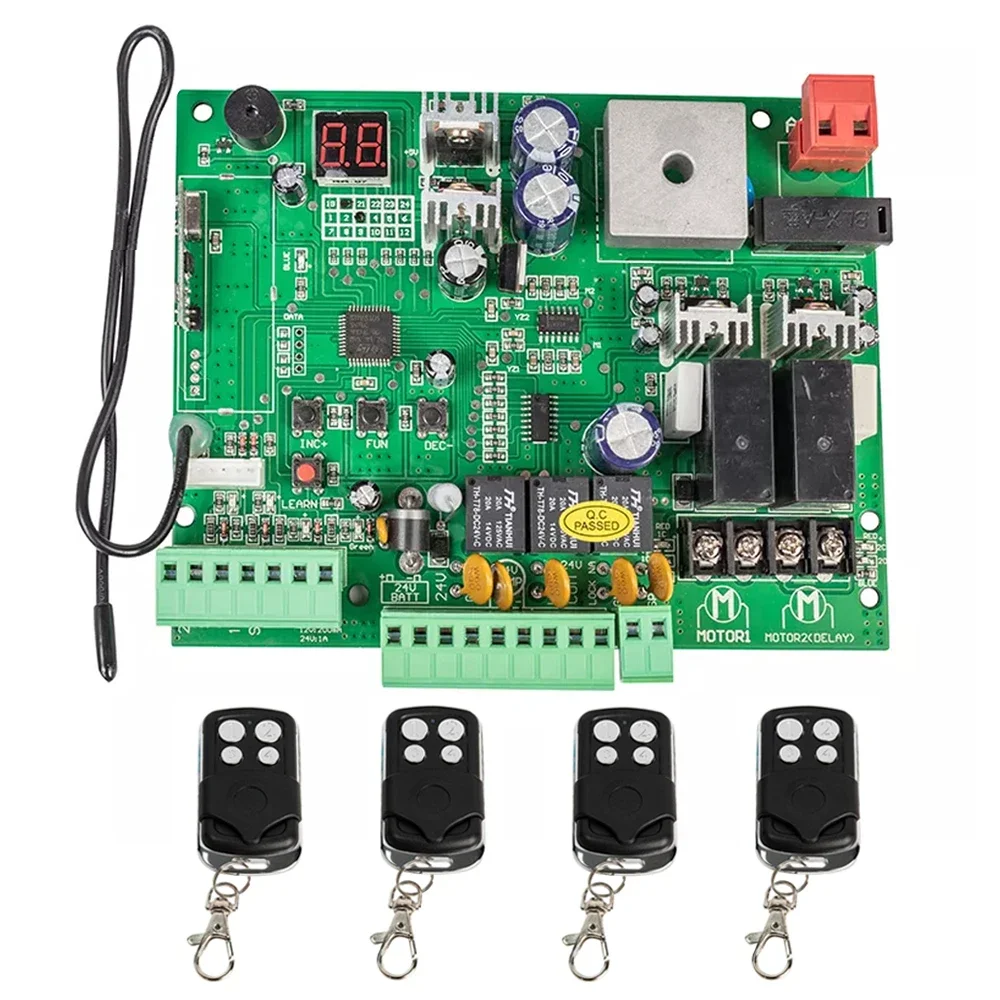 Output DC12V 24V Swing Gate Control Board Connect Backup Battery or Solar System with Remote Control Amount Optional