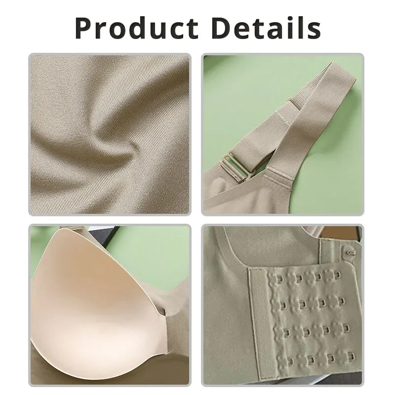 Womens Bra Traceless One Piece No Steel Ring Gathered Lateral Collection Anti Sagging Comfortable