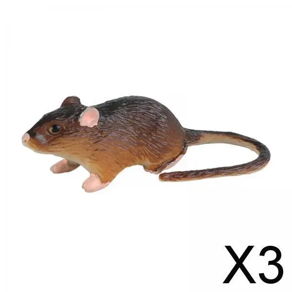

2xRealistic Mice Model Fake Rat Sculptures Simulated Animals Figures Toys for Party Favors Preschool Birthday Kindergarten Kids