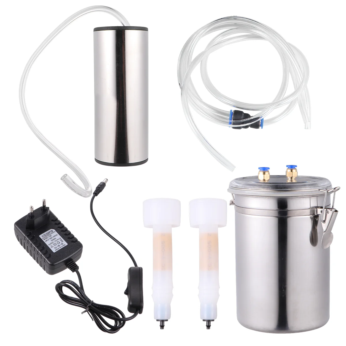 

Portable Suction Vacuum Pump Goat Sheep Stainless Steel Bucket Suction Vacuum Pump Household Milker Milking Machines