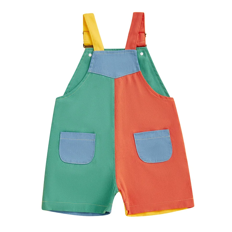 Pudcoco Overall-Shorts für Kleinkinder, Jungen und Mädchen, Kontrastfarbe, ärmellos, Hosenträger-Strampler mit verstellbarem Schultergurt, 6 Monate bis 3 Jahre – Detail 5