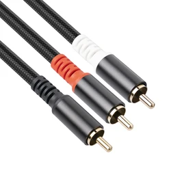 Premium Subwoofer Y Cable - High - Quality RCA Male to Dual RCA Male Audio Splitter - 2M