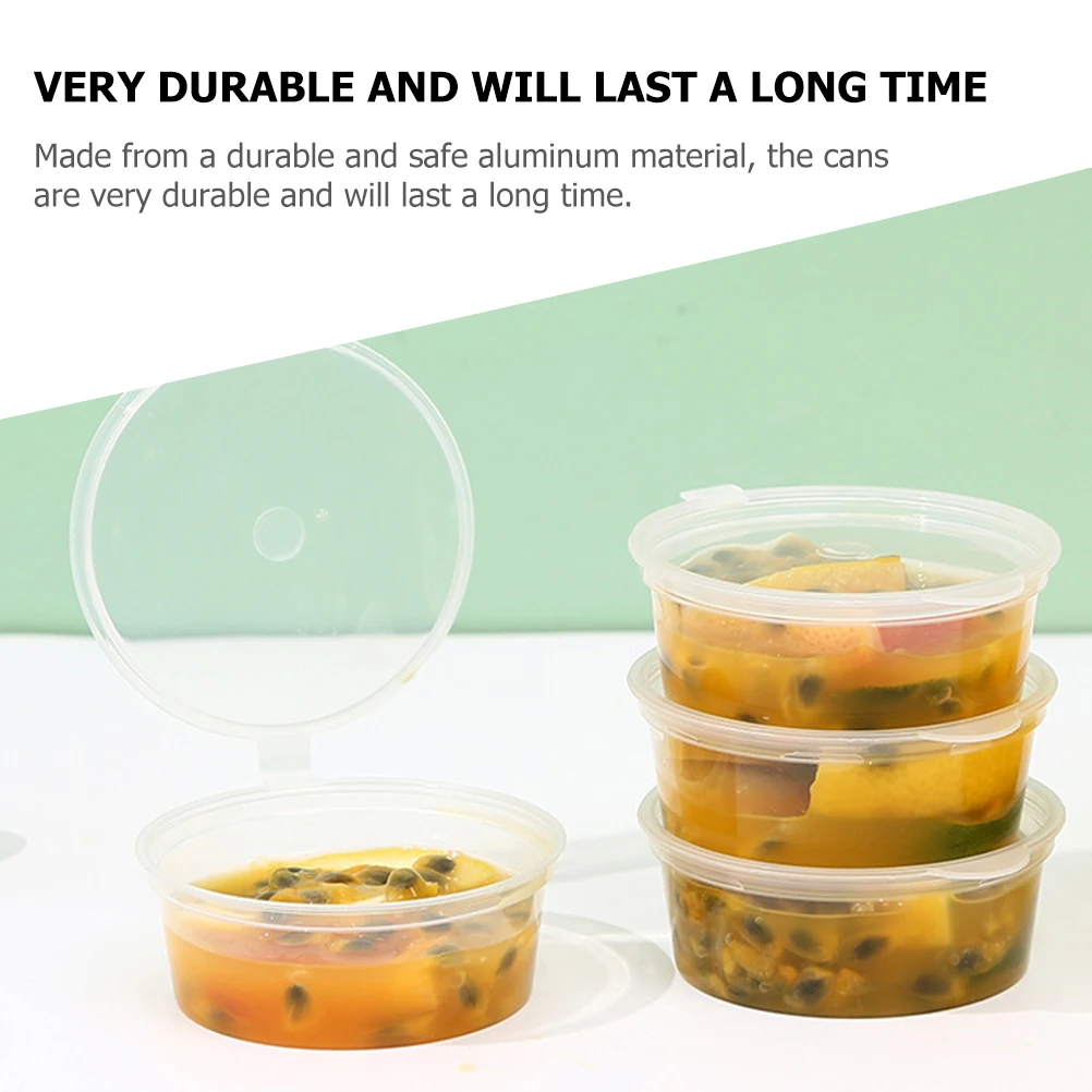 100pcs 50/100ml Disposable Plastic Takeaway Sauce Cup Condiment Container Food Packing Box Pigment Paint Box With Lids 5