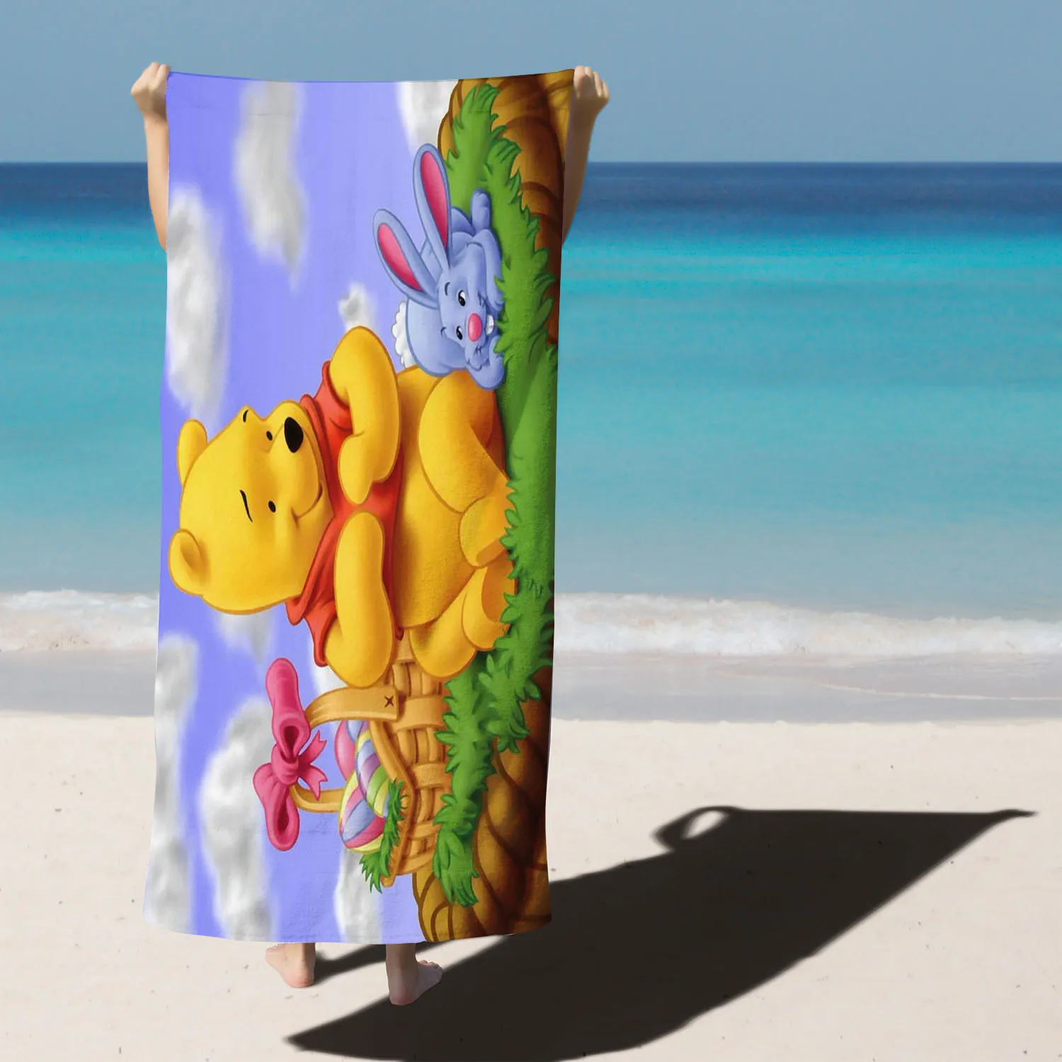 

Disney Winnie The Pooh Cartoon Superfine Fiber Beach Towel Room Decor Bath Girls Boys Children Hand Towels Bathroom Home Shower