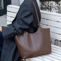 Sac fourre-tout en cuir véritable naturel pour femmes, sac à main en cuir de vache souple de grande capacité, sacs à bandoulière de luxe pour dames 4