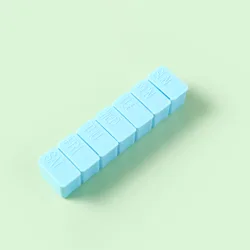 Compact Weekly Pill Organizer & Travel Medicine Storage Case (Blue)