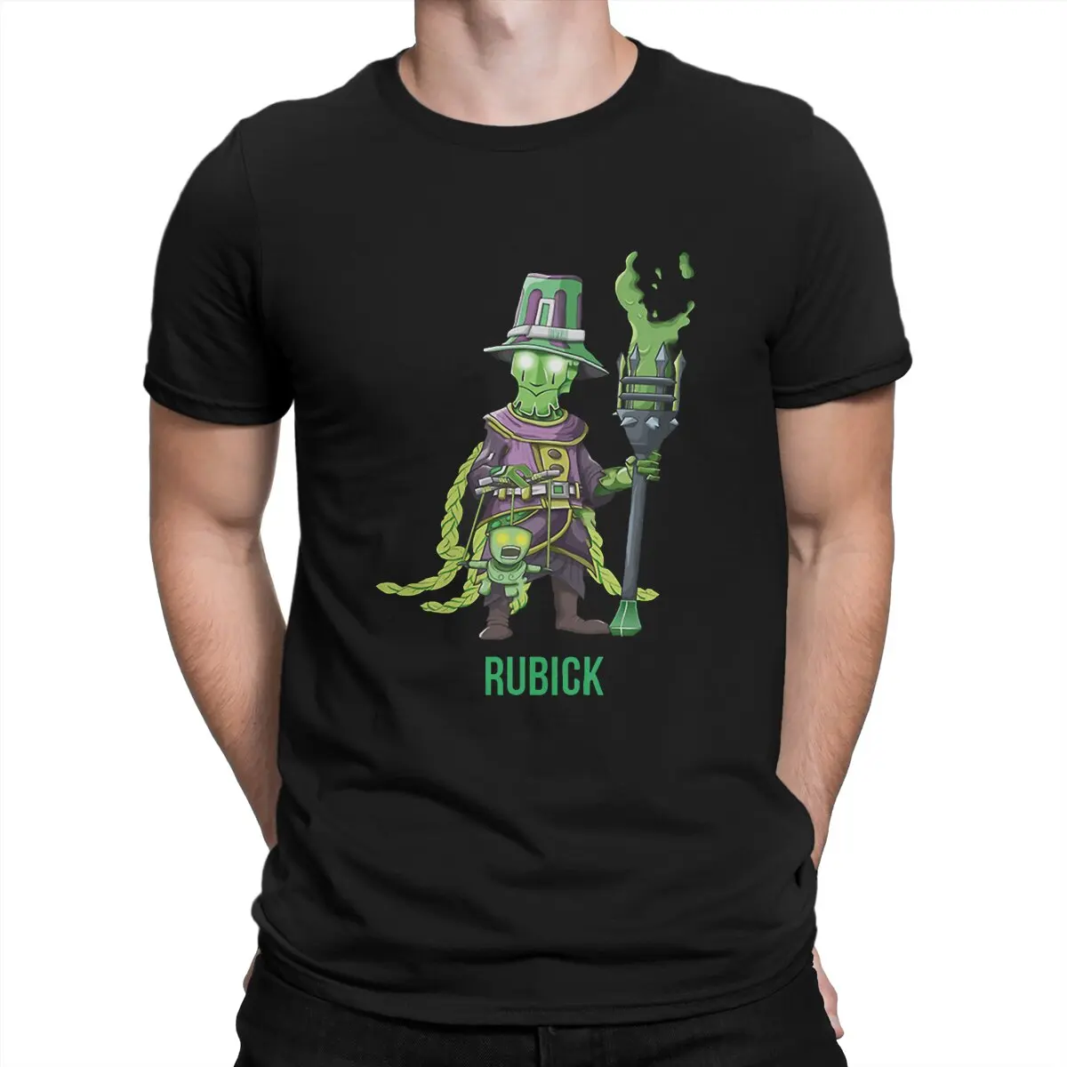

RUBICK Essential T-Shirts Men DOTA Real Time Strategy Game Amazing Cotton Tees Round Collar Short Sleeve T Shirt Printed