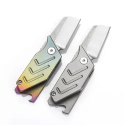 Mini couteau pliant en alliage de titane, lame S35vn pour l'extérieur et la maison, déballeur multifonctionnel porte clés pendentif outil EDC 
