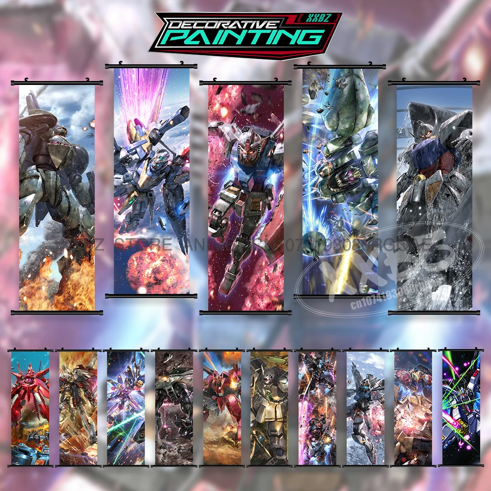 Anime Gundam Scrolls Wall Art - Mobile Suit Freedom & Destiny Hanging Decor Poster